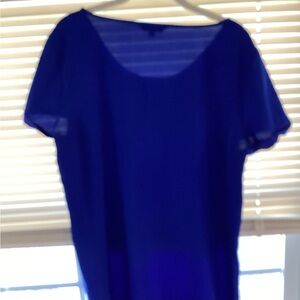 Express Women's Scoop Neck Short Sleeve Top in Royal Blue
